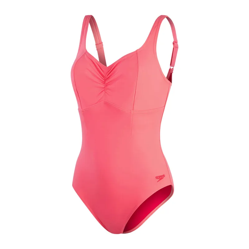 Speedo Women's Shaping Aquanite 1 Piece Swimsuit Cinder Rose